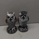 Hedoc 2 Pack Fake Owl Decoys to Scare Birds Away, Rotating Head Bird Deterrents, Nature Enemy Scarecrow Plastic Statues, Pest Repellent for Gardens and Patios (10+11 Inch)