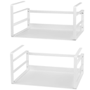Nxconsu 2Pack Under Shelf Storage Basket Organizer Hanging Holder for Cabinet Pantry Kitchen Cupboard Desk Counter Bookshelf Organization Add-on Space Saver Heavy Duty Slide-in White Small