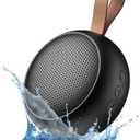 Bluetooth Speaker, IPX7 Waterproof Small Shower Speaker Wireless Bluetooth with Loud Sound, Support TF Care/Built-in Mic- for Carabiner, Beach, Camping, Hiking, Pool, Great Gift (Black)