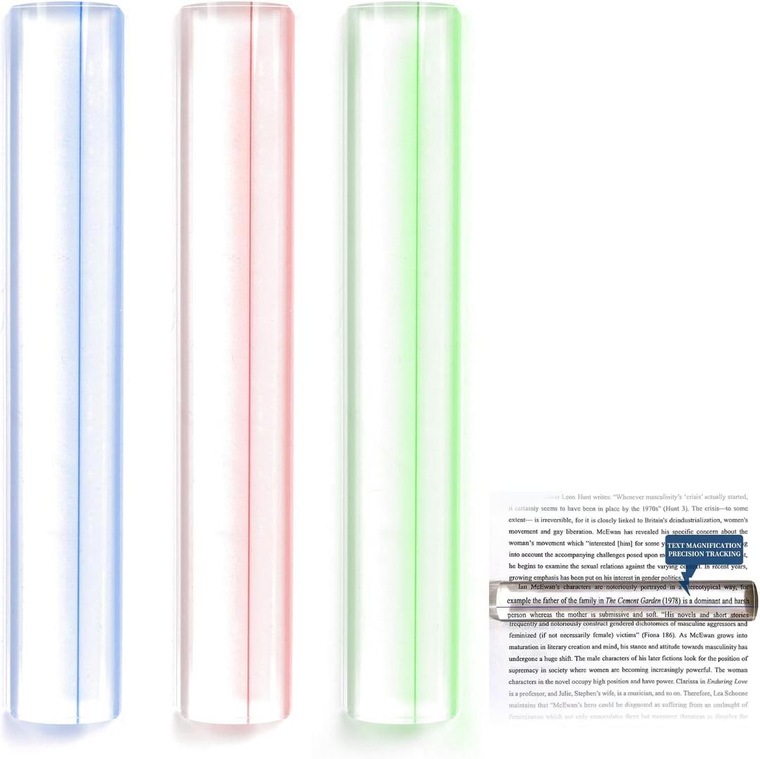 3 Pack Mahjong Line Reader Acrylic Mahjong Card Line Finder | Colorful Guided Reading Strips 15.5 cm 6.1 Inch for Mahjong Cards Tile Games Tabletop Play & Easy Line Tracking