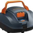 Robotic Pool Cleaner, Cordless Pool Vacuum Robot with 100 Mins Runtime, Fast Charging, Powerful Suction, Self-Parking, Ideal for Above Ground Pools up to 850 Sq.ft (Blue Grey)