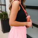 GOBLES Women's Summer High Wide Waistband 2 in 1 Butterfly Workout Athletic Tennis Shorts (Pink, L)