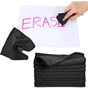 Tanlade Microfiber Cleaning Cloth 6"x6" Cleaning Rags Reasonable Kitchen Towels Microfiber Towels Cars Wash Dry Erase Cloth (Black,30 Pcs)