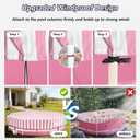 Solar Stock Tank Pool Cover, Waterproof Cover for 8 Feet by 30 Inches Large Round Metal Frame Above Ground Swimming Pool,with Tie-Down Ropes & 4 Sandbags,Increase Stability(Cover only,Pink), 8' Dia x 24" H