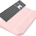 2-in-1 Ergonomic Keyboard Stand with Wrist Rest, Comfy Keyboard Riser Holder with Massage Design, Pink