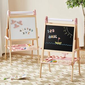Tiny Land Foldable Wooden Kids Easel with Magnetic Letters & Numbers