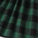 PATPAT Family Matching Outfits Mommy and Me Dresses Matching Set Long Sleeve Plaid Midi Dress and Casual Button Down Shirts (3-4T, Green)