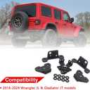 Hard Top Mounting Bracket kit for 2018 2019 2020 2021 2022 2023 2024 Wrangler JL and Gladiator JT, Black Aluminum