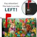Easter Bunnies Mailbox Covers Magnetic Standard Size 25.5" X 21",Spring Colorful Eggs Flowers and Butterflys Mailbox Wraps Post Letter Box Easter Cover for Holiday Garden Yard Decor