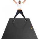 GXMMAT Large Exercise Mat 6'x4'/6'x5'/6'x6'(7mm), Thick Workout Mats for Home Gym Flooring, Extra Wide Non-Slip Durable Cardio Mat, Shoe Friendly, Perfect for Plyo, MMA, Jump Rope, Weights, Fitness