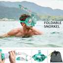 Bairuifu Latest Half Face Snorkel Mask with Easy Breathing Dry Top System, Foldable 180 Degree Panoramic View Snorkeling Mask with Camera Mount, Anti-Leak & Anti-Fog