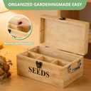 Seed Storage Organizer Box, Double-Layer Seal Design Bamboo Seed Saving Box with Safety Lock, Handles, Extra Envelopes and Labels, Ideal Gift for Gardeners