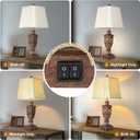 28.5" Vintage Bronze Table Lamps Set Of 2 with Night Light,Lamps for Nightstand with Beige Linen Cut Corner Shade,Bedside Lamp with USB A+C Ports for Bedrooms,Living Room,Office,Hotel (Bulb Included)