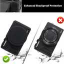 VOVMOEYA Camera Case for Canon Powershot G7 X Mark III with 2PCS Screen Protector,Full Pritection Soft G7X III Silicone Case Detachable Lens Cover Protective Cover for Canon G7XIII G7X3-Black