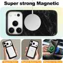 Magnetic for iPhone 17 Pro Case Christian Cross Marble Phone Case, Black Marble Jesus Faith Shockproof Slim Soft TPU and Hard PC Protective Cases Compatible with MagSafe Gift for Religious
