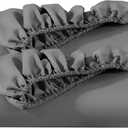 Bare Home 2-Pack Fitted Bottom Sheets Queen - Premium 1800 Ultra-Soft Wrinkle Resistant Microfiber - Deep Pocket (Queen, Grey)