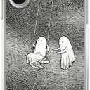 Halloween Spooky Ghosts Phone Case Compatible with iPhone 16 Plus, Tomb Yard Ghosts Phone Case for iPhone 16 Plus, Trendy TPU Bumper Phone Cover Case
