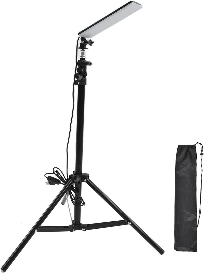 Garosa LED Work Light with Stand 1680lm 84 LEDs 18W Portable Tripod LED Camping Light Adjustable Height for PhotographyIndoor Outdoor with Storage Bag