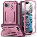 FNTCASE For IPhone SE 4/ SE 2025/ 16E Phone Case: Military Grade Shockproof With Built-In Screen Protector And Kickstand