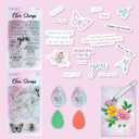 2 x Watercolor Rubber Stamp Set Art Stencil Ink Die Cut Sets Card Making Stamper Card Kit for AdultsWomen Painting