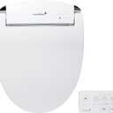 SmartBidet SB-2400 Advanced Electric Smart Bidet Slim Profile Seat in Round White with Remote Control, LED Night Light, Stainless Steel Nozzle, Heated Seat, Warm Dryer