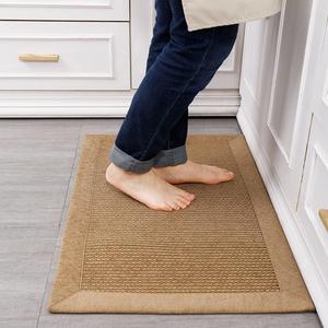 Small Kitchen Rugs and mats Non Skid Washable Kitchen Runner Rug Absorbent Farmhouse Style Kitchen Floor mats for in Front of Sink (Light Coffee, 24”X40”)