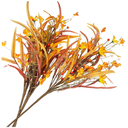 3Pcs Fall Stems Yellow Fake Flowers with Berry Picks Fall Leaf Spray Plants Floral Arrangements for Autumn Home Office Wedding Thanksgiving Halloween Decor