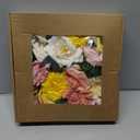 Yellow Pink Flowers Artificial Roses Combo Set Fake Pink Silk Flowers Faux Peony Flowers Mix Dahlia with Stems for Wedding Bouquets Baby Bridal Shower Party Floral Arrangements Decor