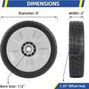 GICOOL 44710-VL0-L02ZB Front Wheels, 8 Inch Wheels Fit for Honda HRR216 HRS216 HRT216 Walk-behind Lawn Mower, 8 Inch Wheels, Pack of 2