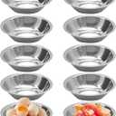 10 PCS Small Stainless Steel Bowls, 3/4 Quart Prep Bowls with Flat Base, 6 1/2 Inch Wide Metal Bowl for Kitchen Prep Cooking Baking Serving Mixing Cereal