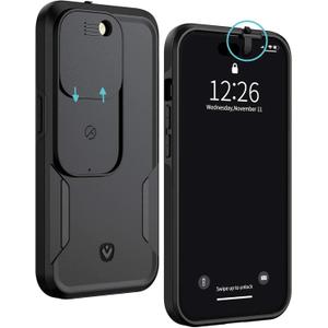 Spy-Fy iPhone 14 Pro Privacy Case with Camera Covers Front and Rear | Protect Your iPhone and Privacy | 6-Foot Drop Proof | 6,1 Inch | Camera Protection by Valenta Black