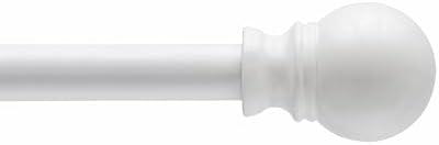 Kenney Davenport 1/2" Petite Café Decorative Window Curtain Rod, 28-48", White