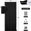 30 ft x 8 ft Black Backdrop Curtain for Parties, 6 Panels 5 ft x 8 ft Wrinkle Free Polyester Photo Black Backdrop Drapes for Graduations Birthday Wedding Party Stage Curtains Home Decoration Supplies