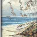 ARTISTIC PATH Abstract Wall Art Coastal Pictures: Blue Ocean Sand Seascape Painting Print on Canvas for Bedrooms (11" W x 16" H) (seaside)