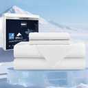Degrees of Comfort PolarEdge Pro Cooling Sheet Full Size, Q-MAX >0.4, Luxury Cooling with Coolmax, Deep Pocket Up to 15 Inches, Moisture-Wicking & Breathable for Hot Sleepers, 4 Pieces White