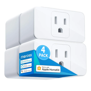 meross Smart Plug Mini, 15A & Reliable Wi-Fi, Support Apple HomeKit, Siri, Alexa, Echo, Google Assistant and Nest Hub, App Control, Timer, No Hub Needed, 2.4G WiFi Only, 4 Pack