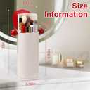 Makeup Brush Holder Organizer with Lid,Makeup Organizer with One Touch Open,4 Slot Make up Brushes Cup for Cosmetics, Make Up Brush, Bathroom Vanity Desktop Dustproof Organizers (Press both sides)