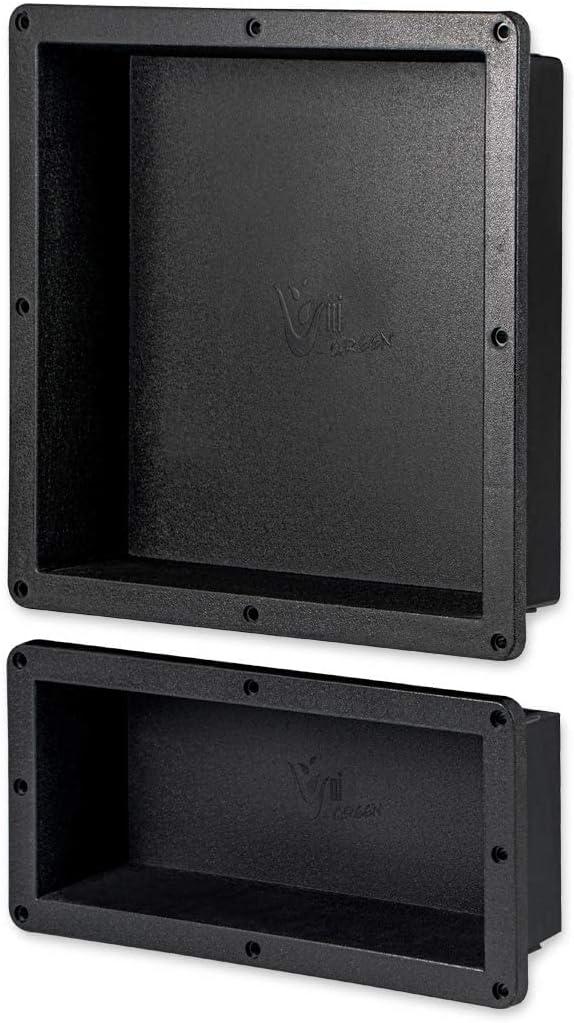 Zigzag Easy Installation Waterproof Double Recessed Shower Shelves Niche, ABS Plastics Bathroom Shower Niche 16  24 Inches for Shampoo, Soap and Foot Rest