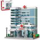 City Hospital Toy Building Set with LED Lighting, Compatible with Lego, Modular Three-Story Architecture Set for Adults, Gift Idea for Kids Ages 10 and Up (1350 Pieces)