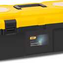 DELI Plastic Tool Box with Handle, 18 inch Tool Case with Double Locking and Removable Tray, Toolbox Organization