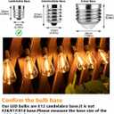 ST38 LED Solar Replacement Bulbs,1W Equal to 5W,DC 3V Plastic E12 Screw Base Shatterproof & Waterproof Globe Bulbs Light for Outdoor String Lights,Patio Cafe Bistro Decor, 2700K Warm White, 25 Pack