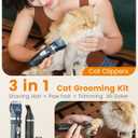 oneisall Cat Clippers and Paw Trimmer 3 in 1 Cat Grooming Kit,Cat Clippers for Matted Hair,Cordless Kitty Shaver for Matted Long Hair,2 Speed Pet Clippers