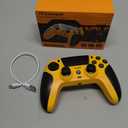 CAWOOSOO Yellow Wireless Controller Compatible for PS5/Pro/Slim/PC, Gradient Color RGB mode & haptic feedback & 1000 mAH battery & 3.5mm Audio Jack & Speaker