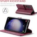 Wallet Case for Samsung Galaxy S24 Fe, RFID Blocking Credit Card Holder, PU Leather Folio Flip Kickstand Protective Shockproof Cover for S24 Fe (Red, for S24 Fe - 6.4")