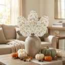 Hollyone 3PCS Fall White Cone Hydrangeas Artificial Flowers Fake Fall Decor