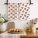 Coquette Brown Football Bow Kitchen Towels 16x24 in Set of 2, Football Gifts for Women Decorative Hand Towels for Bathroom Kitchen, Gifts for Sports Lovers Fan Dish Tea Towel