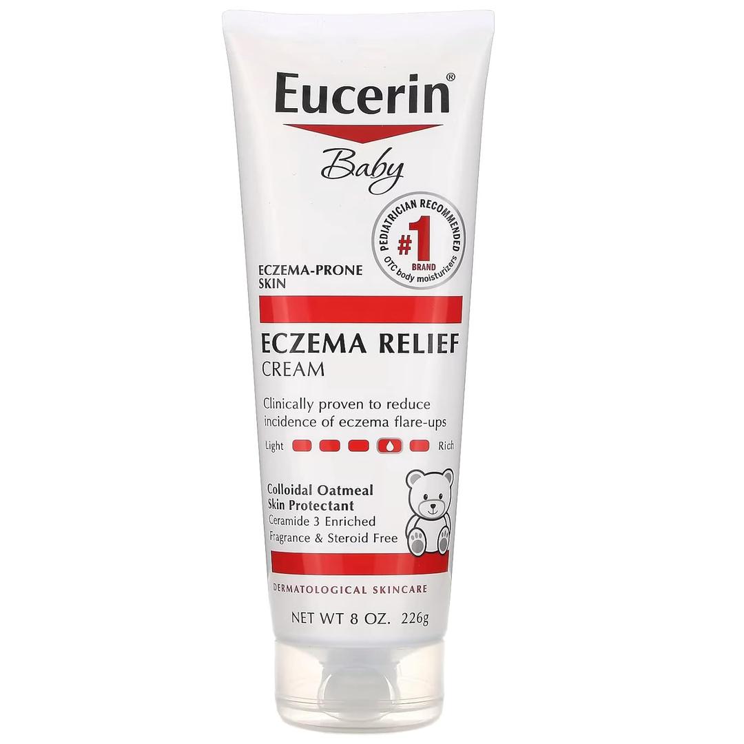 Eucerin Baby Eczema Relief Body Cream, Fragrance Free Baby Eczema Cream with Colloidal Oatmeal, Ceramide-3 and Licorice Root Extract, 8 Oz Tube