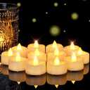 5plots Flameless Candles, 150Pcs Tea Lights Candles Battery Operated, Flameless Tealight Candles, Electric Tea Lights Votive Candles - Ivory - 1.5" x 1.25"- No Flicker (Ivory Shell- Warm White Light)