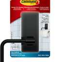 Command Toilet Paper Holder Matte Black with Water Resistant Command Strips, Rust Resistant Bathroom Organizer (Large)
