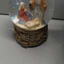 Christmas Musical Snow Globe Holy Family Polystone Water Glass Snow Globe Glitterdome for Holiday Decoration (Nativity)